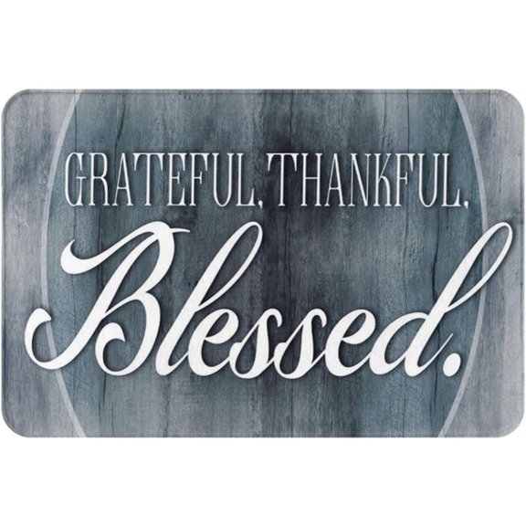 Doormat 17x30 Inch Grateful Thankful Blessed Christian Non-Slip Resist Dirt Doormat Entrance Rug Inside Floor Mats For Home Bedroom Kitchen Front Porch Gift For Women Men