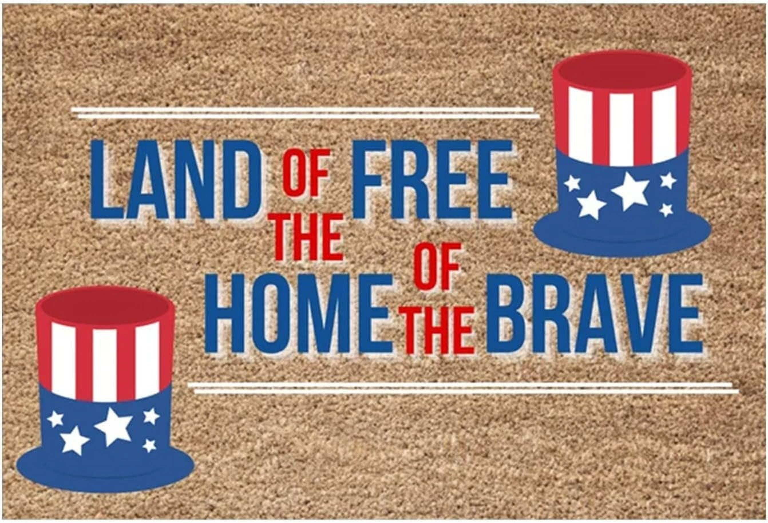 Doormat 17x30 Inch Patriotic Doormat Land Of The Free Home Of The Brave