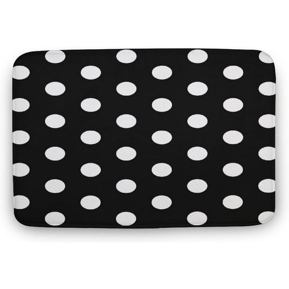 Doormat 17x30 Inch Polka Dot in Black and White Doormat Entryway Front Porch Rugs Anti-Skid Bottom Floor Indoor Outdoor Carpet for Farmhouse Patio Kitchen Home Decor