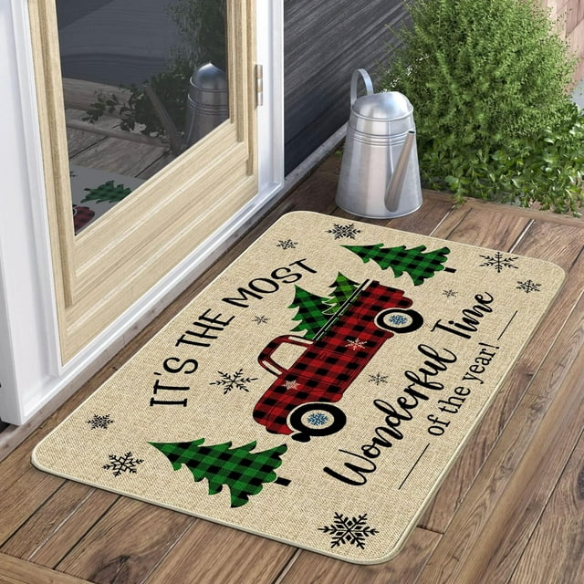 Doormat 24x16 Holiday Christmas Outdoor Mat NonSlip Absorbing