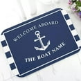 thumbnail image 1 of Doormat 3D Printing Chic Nautical Anchor Boat Navy Blue Stripes Personalised Doormat Modern Custom Your Boat Name Rubber Door Mat Rug Carpet Decor-17x30 Inch, 1 of 1