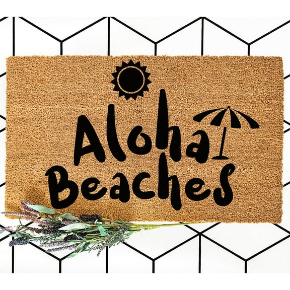Doormat Aloha Beaches Welcome Mat Boho Decor Homeowner Front Door Home (36" x 60") #5895