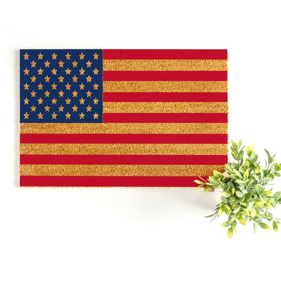 Doormat American Flag 4th Of July Independence Day Welcome Mat Door M (24" x 36") #45327