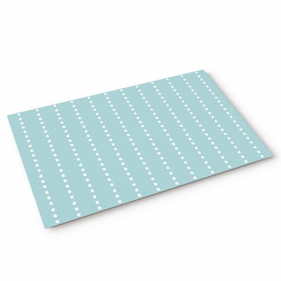 Doormat Aqua Dotted Lines Doormats Entrance Door Rug Modern Vertical Stripes Floor Mat Welcome Front Door Mat for Indoor Outdoor Kitchen Home Decor 16x24 Inch