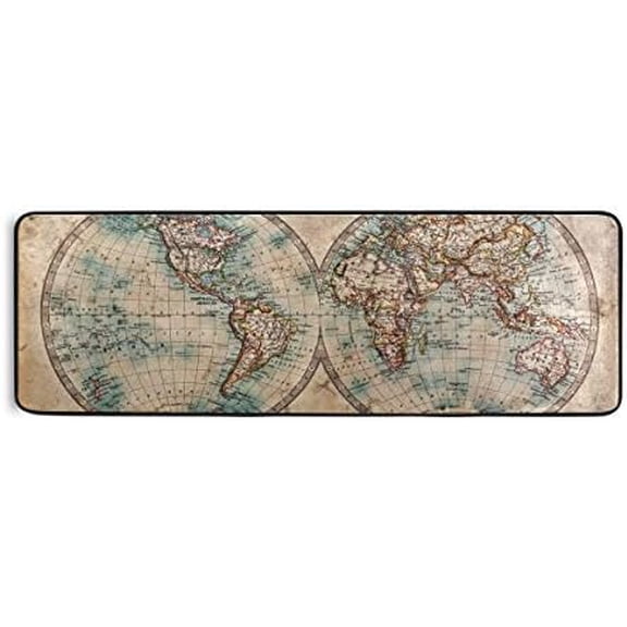 Doormat Area Rug Mat A Genuine Old Stained World Map Runner Carpet for Bedroom Front Door Kitchen Indoors Home Decoration 72 x 24inch$$Home Decor, Kitchen, & Other