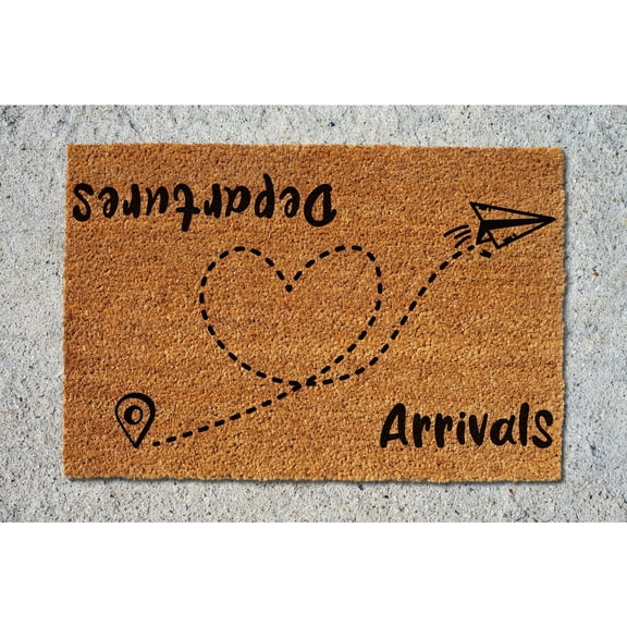 Doormat Arrivals, Departures Rug Funny Mat First House Gift Outdoor D (18" x 30") #5328