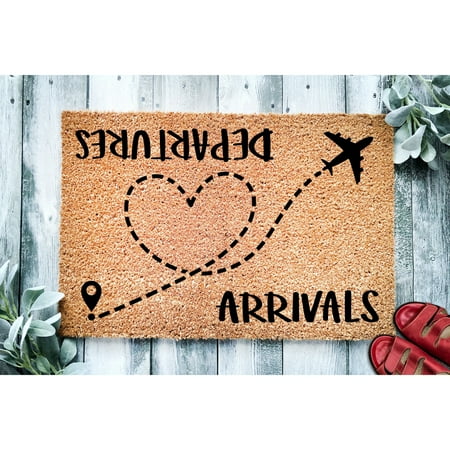 Doormat Arrivals Departures | Welcome Mat Funny Mat Door Mat Doormats (18" x 30") #3138