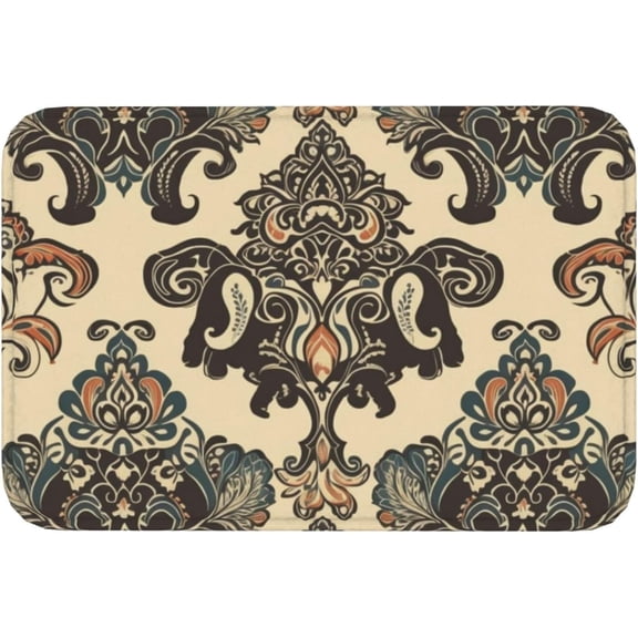 Doormat - Asian Elephants Print, Non - Slip, Absorbent, 17x30 Inch, Washable, Home Gift