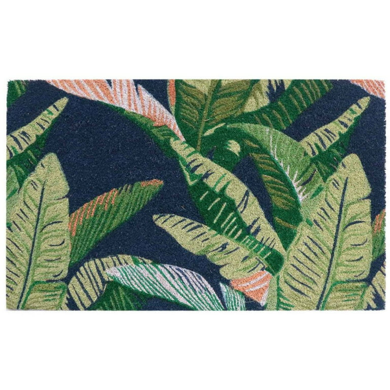 Tropical Leaf Rubber Doormat