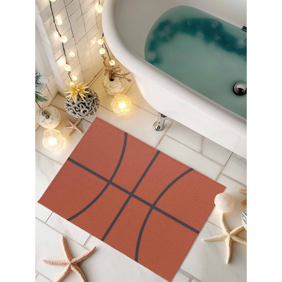 Doormat Basketball Court Front Door Mat Non Slip Absorbent Low Profile Floor Mat Sport Ball Game Athletics Welcome Mats Entryway Rug for Entrance Kitchen Porch Indoor Outdoor Home Decor 16"x24"