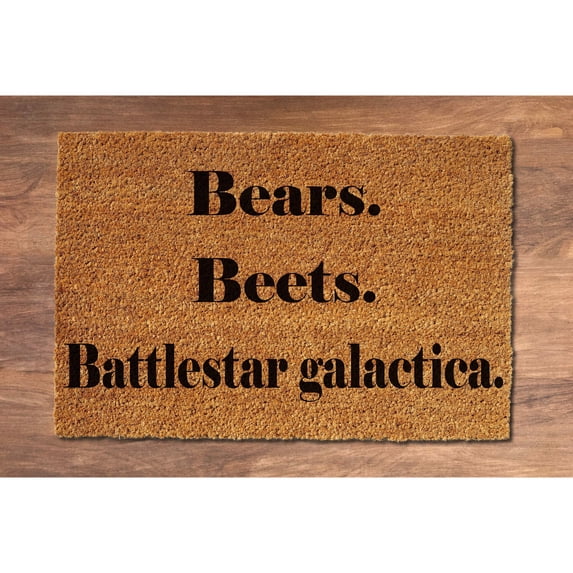 Doormat Bears. Beets. Battlestar Galactica The Office Front Cute Ou (36" x 72") #5028
