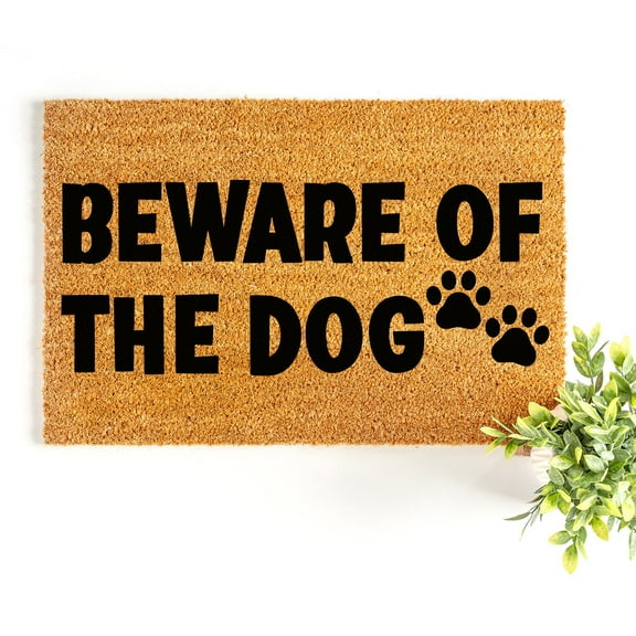 Doormat Beware Of The Dog Welcome Mat First Home Closing Gift New Ho (18" x 30") #5707