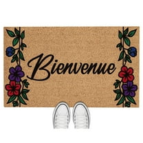 Doormat Bienvenue Welcome French Welcome Mat Funny Doormat Unique Gift (18" x 30") #5422