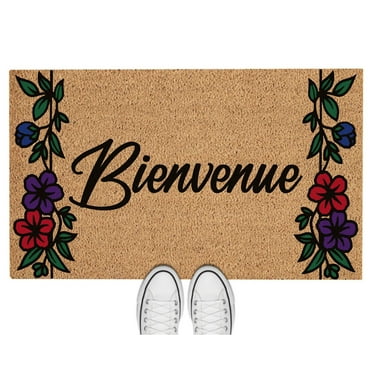 Doormat Bienvenue Welcome French Welcome Mat Funny Doormat Unique Gift (18" x 30") #5422