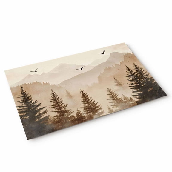 Doormat Bird Forest Doormats Entrance Door Rug Mountain Tree Nature Woods Floor Mat Welcome Front Door Mat for Indoor Outdoor Kitchen Home Decor 20x32 Inch
