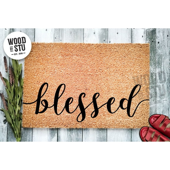 Doormat Blessed Mat | Farmhouse Coir Mat Housewarming Gift For First H (36" x 60") #4240