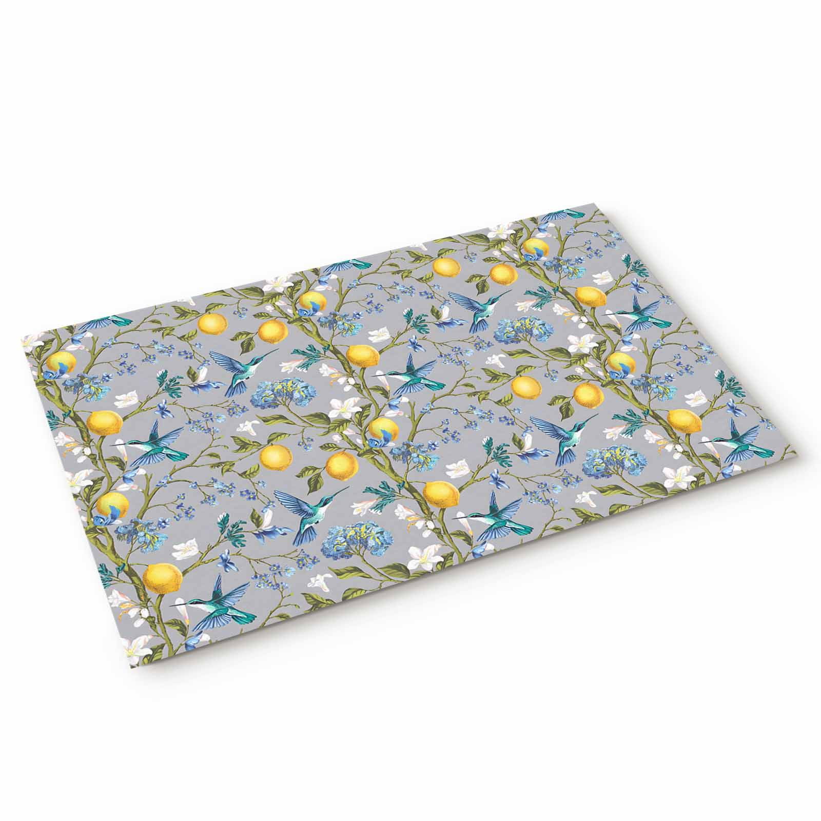 Hummingbird Welcome Mat Doormat Blue Hummingbird Doormats Entrance Door Rug Lemon Fruit Branch ...