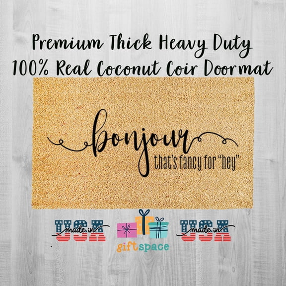 Doormat Bonjour That's Fancy For Hey Cute Funny Welcome Mat House W (18" x 30") #4003