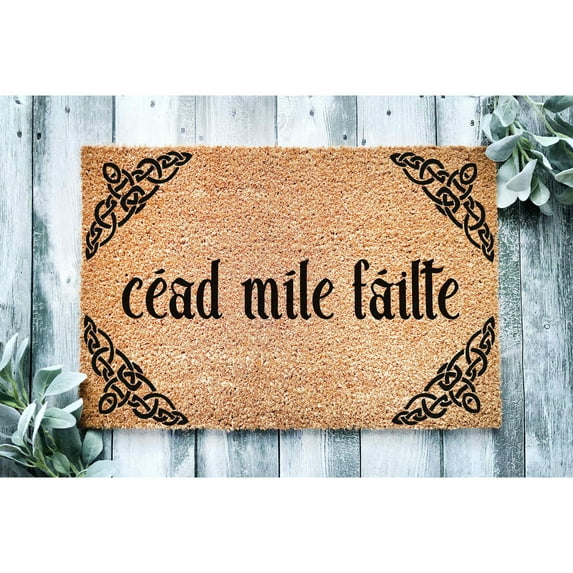Doormat Céad MÃle Fáilte Cead Mile Failte Scottish Irish Welcome (18" x 30") #5424