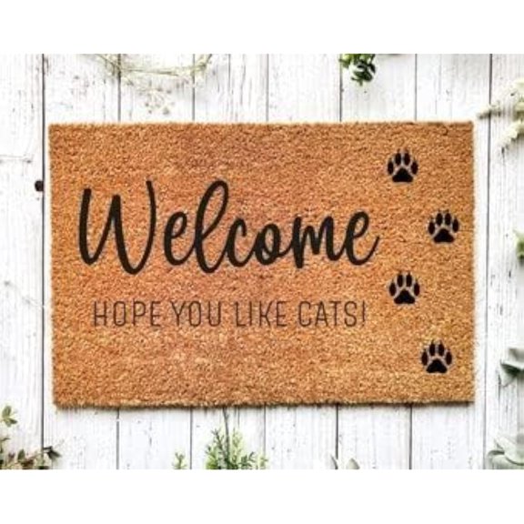 Doormat - Cat Welcome Home, 17x30 Inch, Newlywed Gift