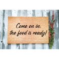thumbnail image 1 of Doormat Come On In The Food Is Ready! Welcome Mat Funny Doormat Moving (36" x 72") #5465, 1 of 4