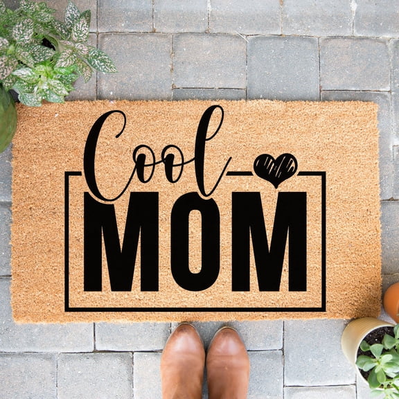 Doormat Cool Mom Doormat Mothers Day Welcome Mat Unique Gift Monogram (18" x 30") #5744