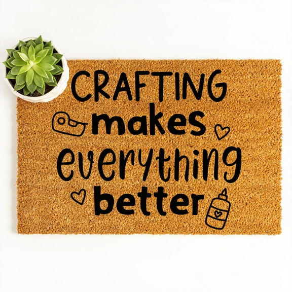 Doormat Crafting Makes Everything Better Welcome Mat Cute Doormat Porc (24" x 36") #5899