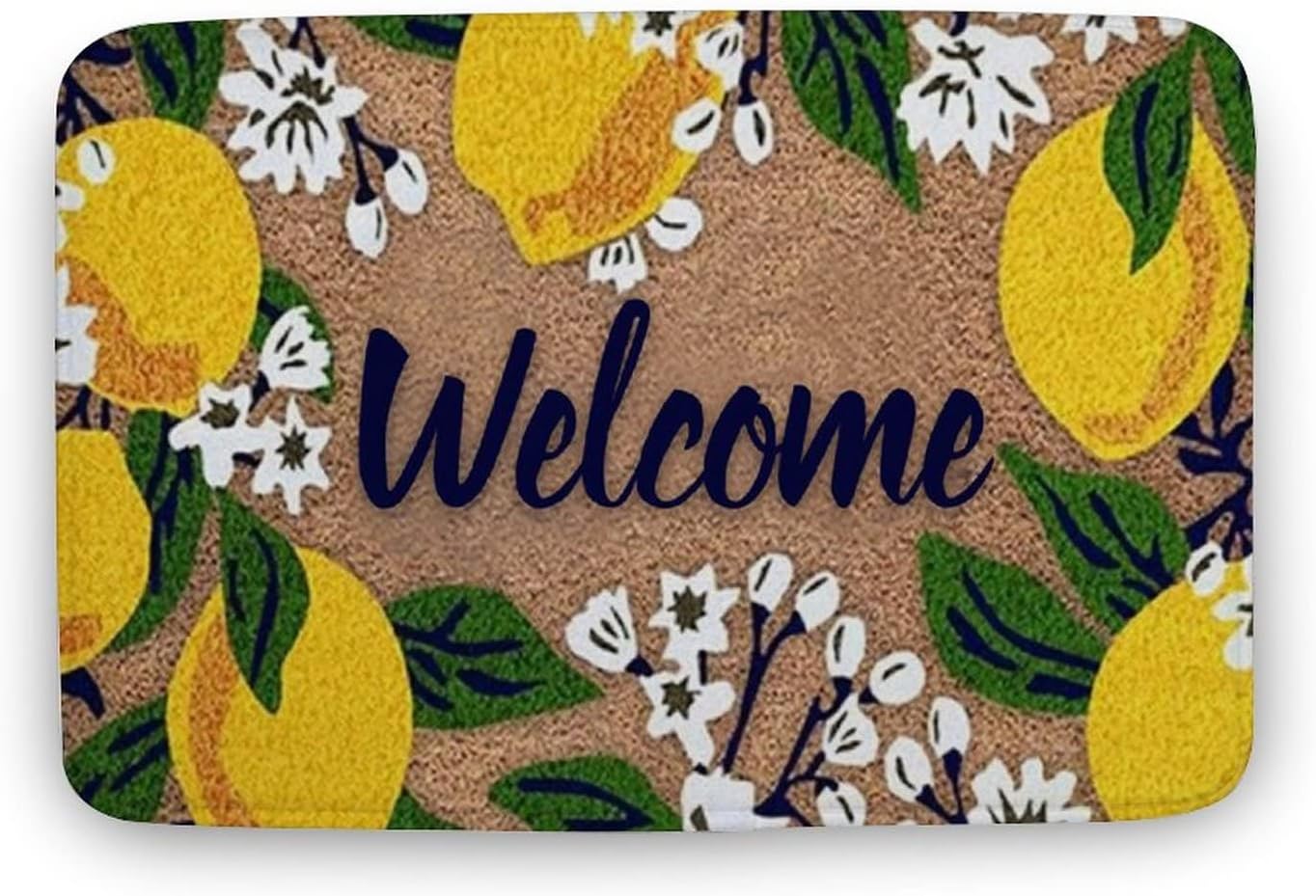 Doormat Cute Lemons with Flowers MatHello Lemon Home DoormatIndoor No