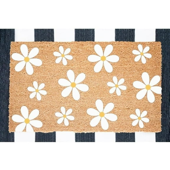 Doormat - Daisy Design, Spring Decor, 17x30 Inch, Non - Slip, Home Gift