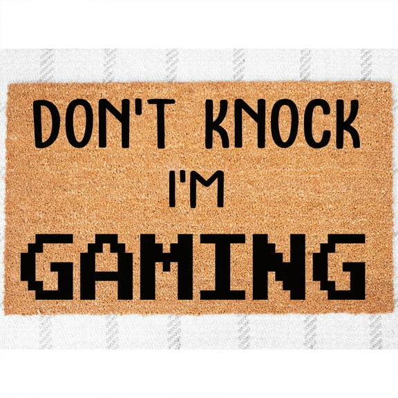 Doormat Don't Knock I'm Gaming Front Door Unique Gift Closing Gift Doo (18" x 30") #4298