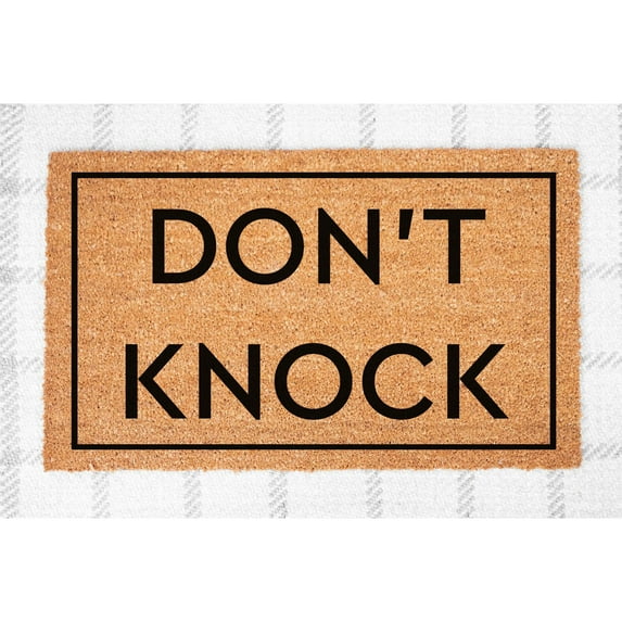 Doormat Don't Knock Welcome Mat Funny Doormat Front Porch Housewarming (18" x 30") #5478