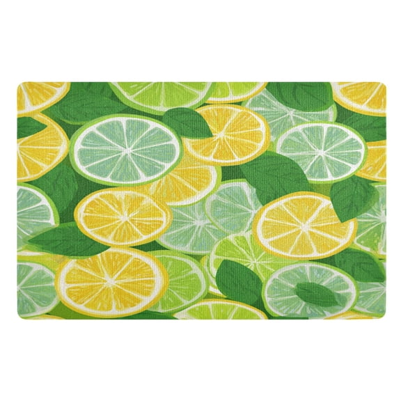 Doormat Door Mat 32x20 Inches Outdoor Doormats Bath Rugs Front Door Carpet Dust Cushion Porch Mat Living Room Mat Balcony Mat Kitchen Mat Cute Seamless Lemon