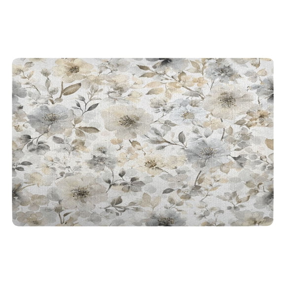 Doormat Door Mat 32x20 Inches Outdoor Doormats Bath Rugs Front Door Carpet Dust Cushion Porch Mat Living Room Mat Balcony Mat Kitchen Mat Muted Gray Flowers Bouquet