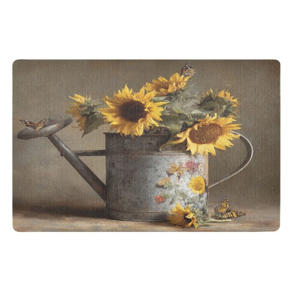 Doormat Door Mat 32x20 Inches Outdoor Doormats Bath Rugs Front Door Carpet Dust Cushion Porch Mat Living Room Mat Balcony Mat Kitchen Mat Sunflowers in Watering Can