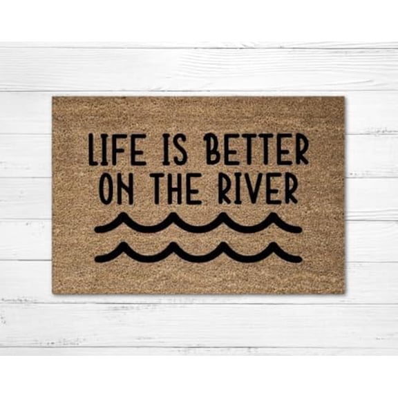Doormat Door Mat Indoor Entrance Welcome Life is Better On The River Rug River Summer Front Welcome Waterproof Non Slip Kitchen Rug 17x30 Inch.