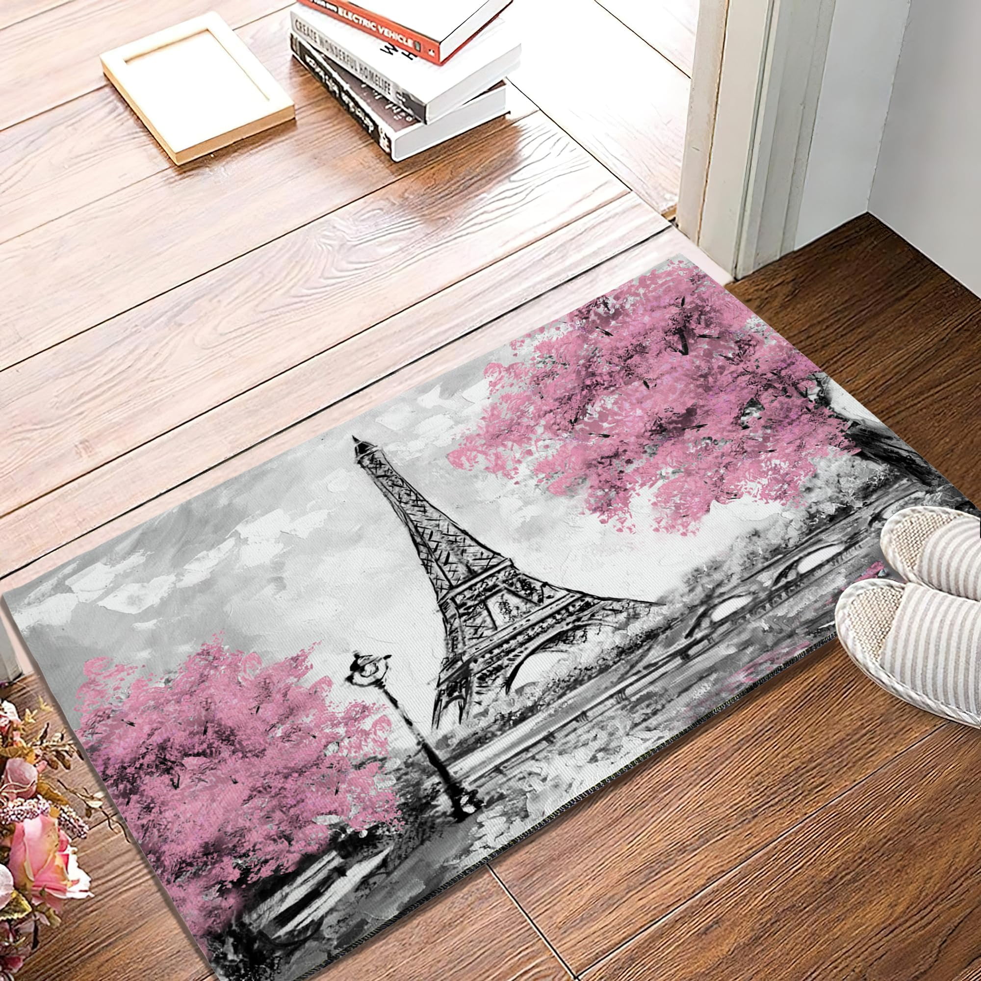 Doormat Eiffel Tower Paris Door Mat Vintage Rustic Yard Non