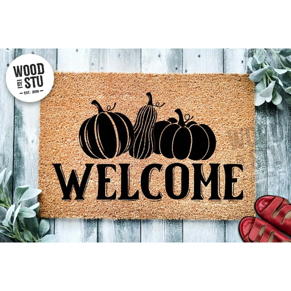 Doormat Fall Welcome Fall Welcome Mat Pumpkins Fall Autumn Deco (36" x 72") #1338