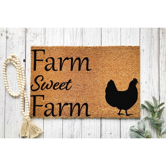 Doormat Farm Sweet Farm Welcome Mat Funny Doormat Funny Mat First Hou (36" x 60") #5107