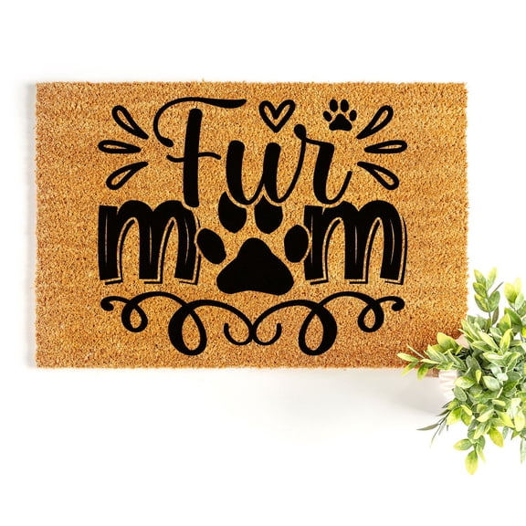 Doormat Fur Mom Welcome Mat Cute Doormat Outside First Home Homeowner (18" x 30") #5813
