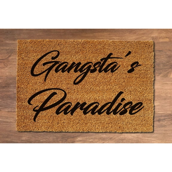 Doormat Gangstas Paradise Hiphop Welcome Mat Funny Home Gift Rug New (18" x 30") #5099
