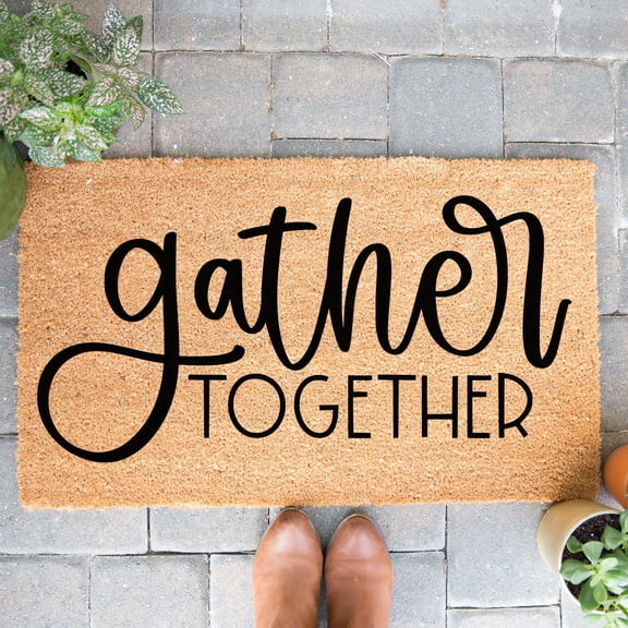 Doormat Gather Together | Welcome Mat Housewarming Closing Gift Unique (18" x 30") #4480
