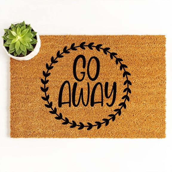 Doormat Go Away Doormat | Funny Doormat Closing Gift Boyfriend Gift Fu (18" x 30") #3105