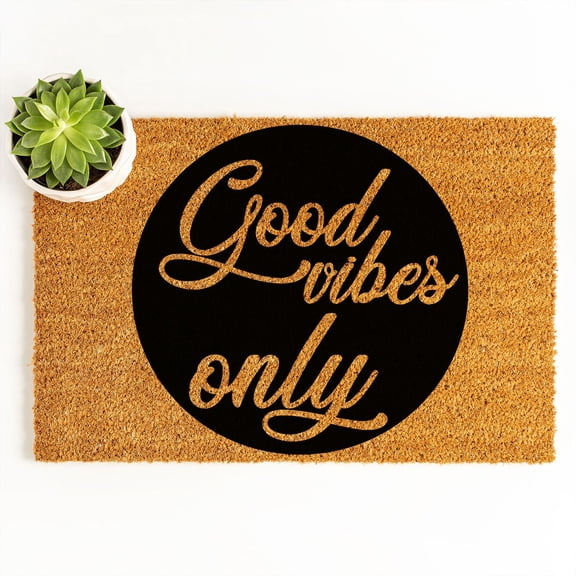 Doormat Good Vibes Only Welcome Mat Funny Doormat Outside Doormat Firs (18" x 30") #5725