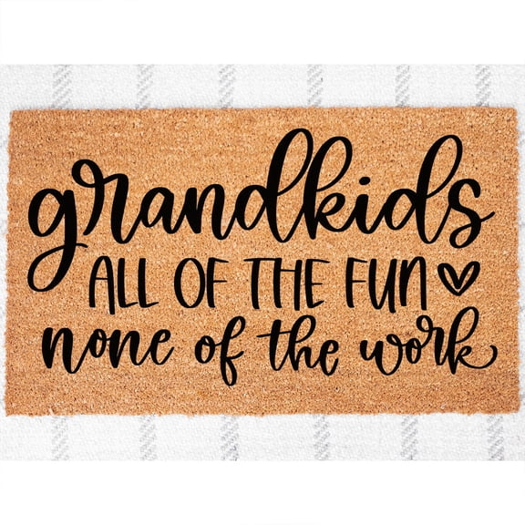 Doormat Grandkids All Of The Fun, None Of The Work Welcome Mat Birthd (18" x 30") #5774