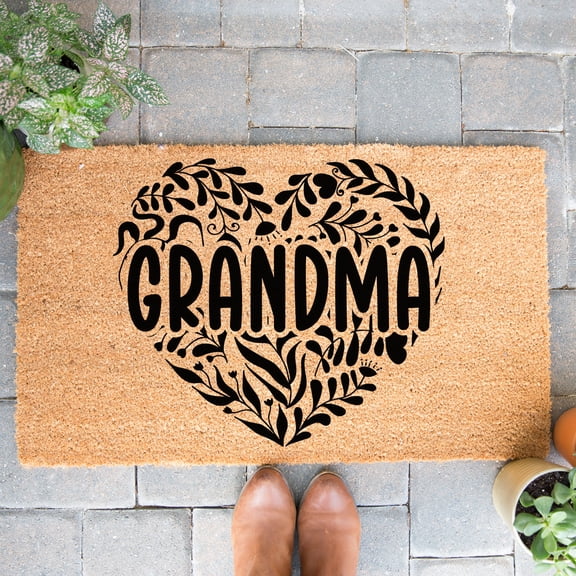 Doormat Grandma Heart Welcome Mat Gift For Her Home Gift New House Mi (24" x 36") #5775