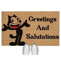 Doormat Greetings And Salutations Welcome Mat Funny Moving Gift New (18" x 30") #5485