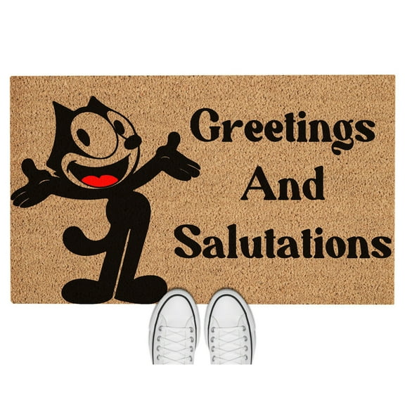 Doormat Greetings And Salutations Welcome Mat Funny Moving Gift New (18" x 30") #5485