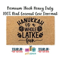 Doormat Hanukkah Is A Whole Latke Fun Dreidel Challah Days Menorah (18" x 30") #3274