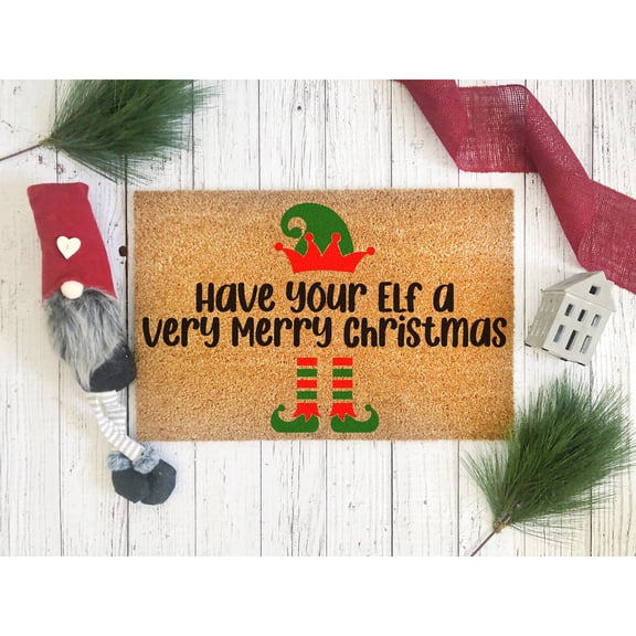 Doormat Have Your Elf A Very Merry Christmas Christmas Tree Christmas (18" x 30") #5500