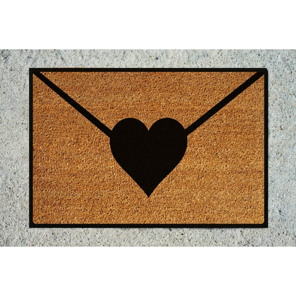 Doormat Heart Envelope Valentine Decor Welcome Mat Funny Gift Love Out (18" x 30") #5151